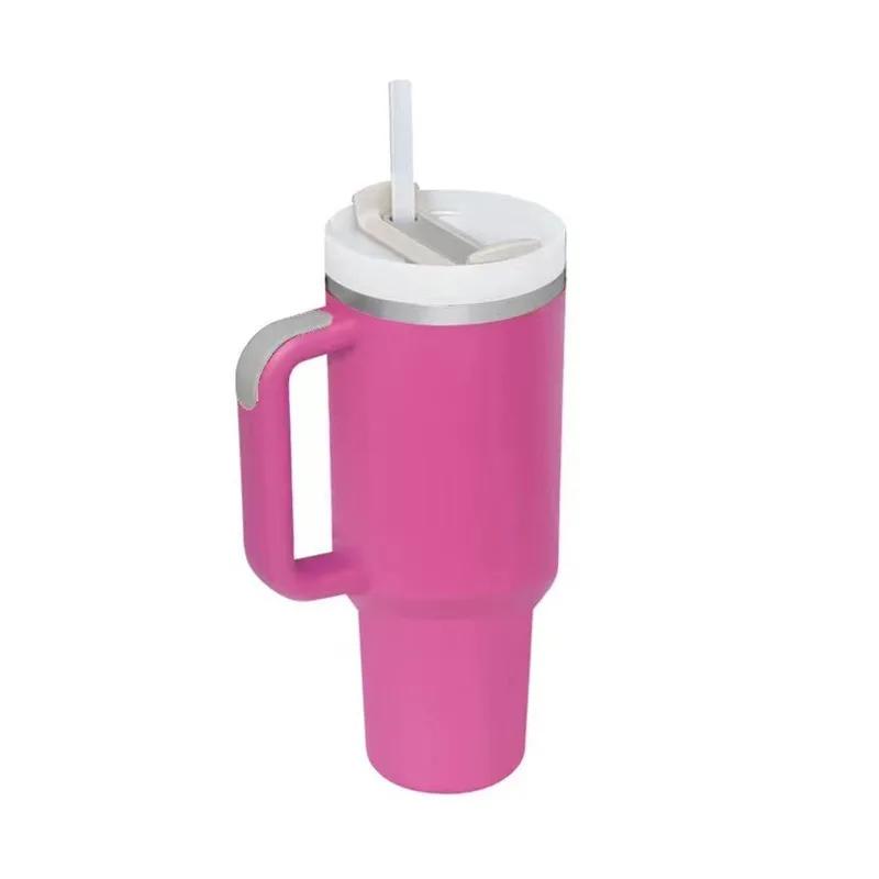 Steel Vacuum Insulated Tumbler Double Wall Vacuum Travel Water Bottle 40oz Insulated Tumbler with Straw Lid and Handle