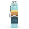 1PC Retro Skunk Sunset Pattern 750ml Color Plastic Sports Water Bottle Leakproof Flip Straw Lid Suitable for Sports Office Home Use