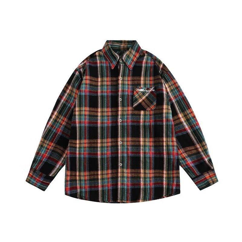 2024 Letter Long Sleeve Shirt Japanese Hong Kong Style Ins Loose Shirt Boys Summer Trendy Versatile Casual Coat