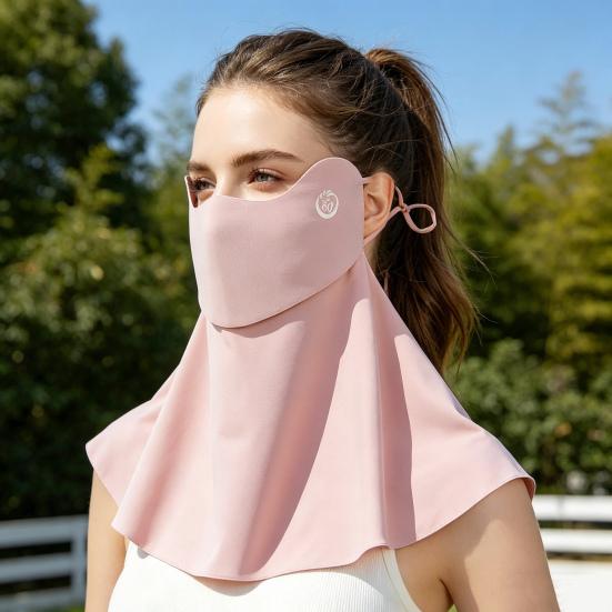 Face Guard Breathable Ice Silk Cooling Full Face Neck Cover Sun Protection Face Shield Outdoor Activities Summer Face Guard