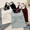 2025 Neues Schlankmachendes Criss-Cross Tanktop mit Brustpolstern - Sexy Schöner Rücken Kurzes Top für Damen