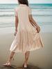 Europäisches und Amerikanisches Sommer Lässiges Mittellanges Hemdblusenkleid für Damen