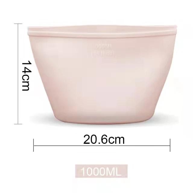 

1Pc 500ml/1000ml/1500ml Silicone food storage bag reusable self-supporting zipper bag leakproof container fresh-keeping bag food