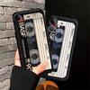 Retro Cassette Tape Case for iPhone XS Max 7 8 13 12 11 17 Pro Max 15 16 14 Plus 17Air XR Black Soft Phone Cover