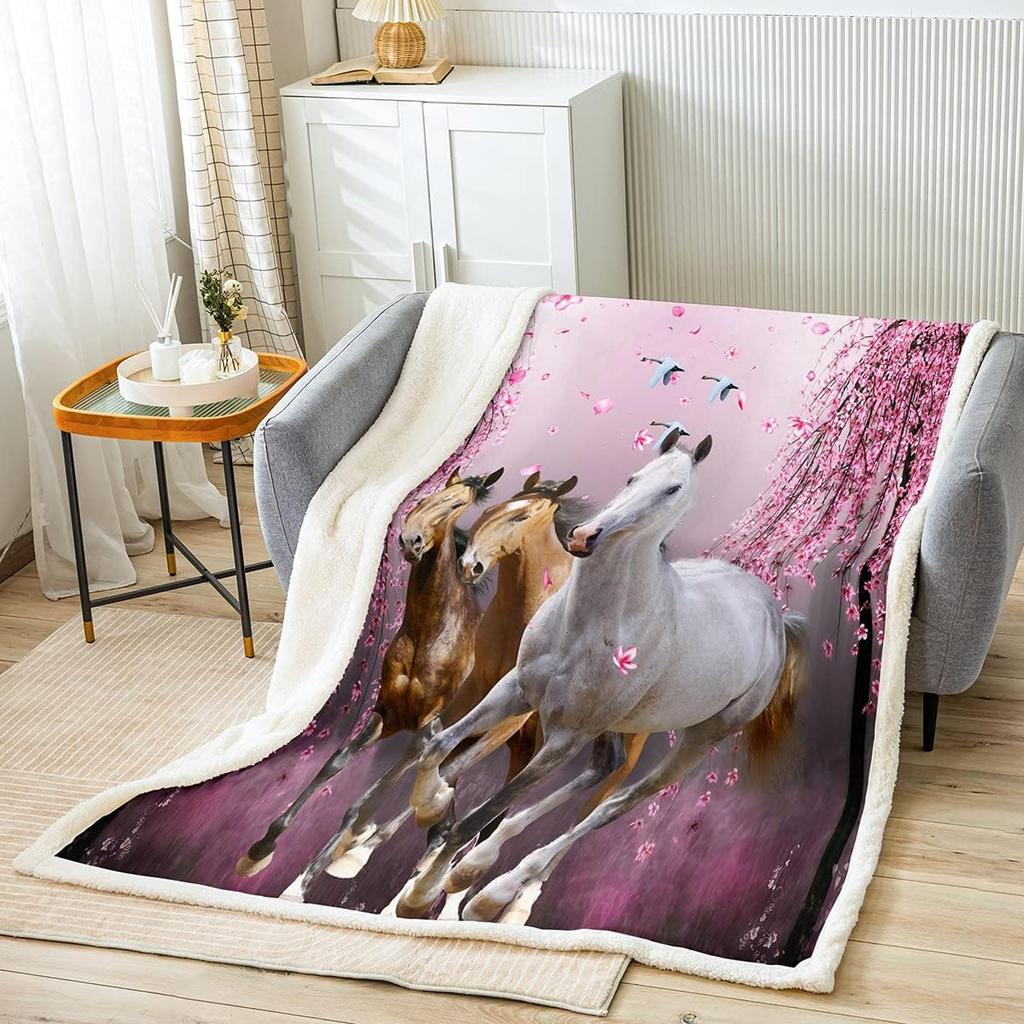 Red Rose Blanket Soft Fleece Throw Black Background Romantic Design Home Decor Gift for Her