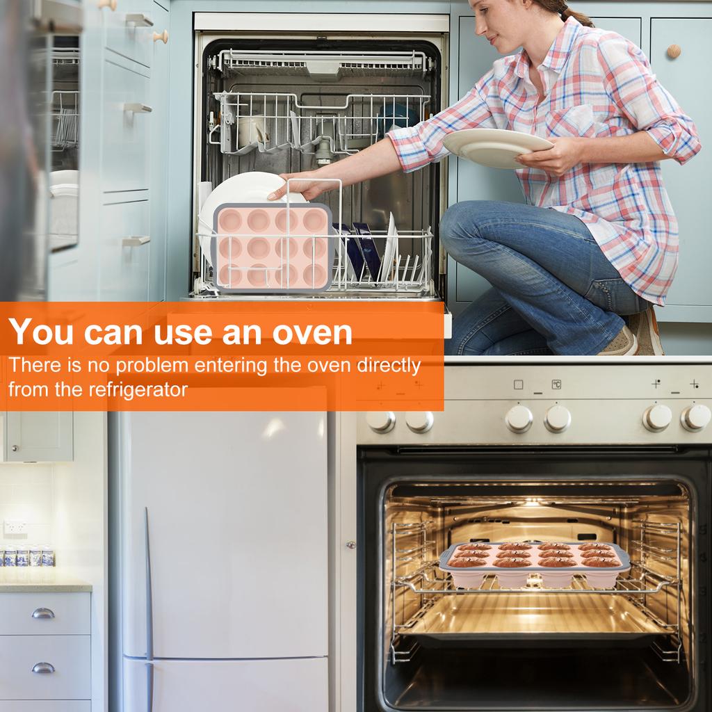 2/3Pcs Silicone Cake Mold 6/12 Holes Baking Tray Non-Stick Muffin Mould Foldable Cupcake Baking Tin DIY Cake Kitchen Accessories