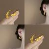 18k Electroplated Leaf Ear Hook Simple and Versatile Temperament Earrings Light Luxury Earrings