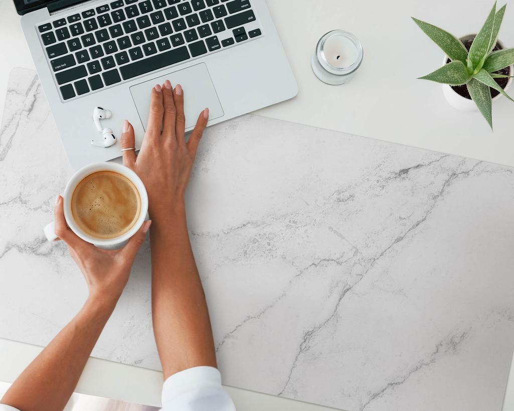 Vinyl Protective Mat for Workstation Marble Veins 100X50 Cm