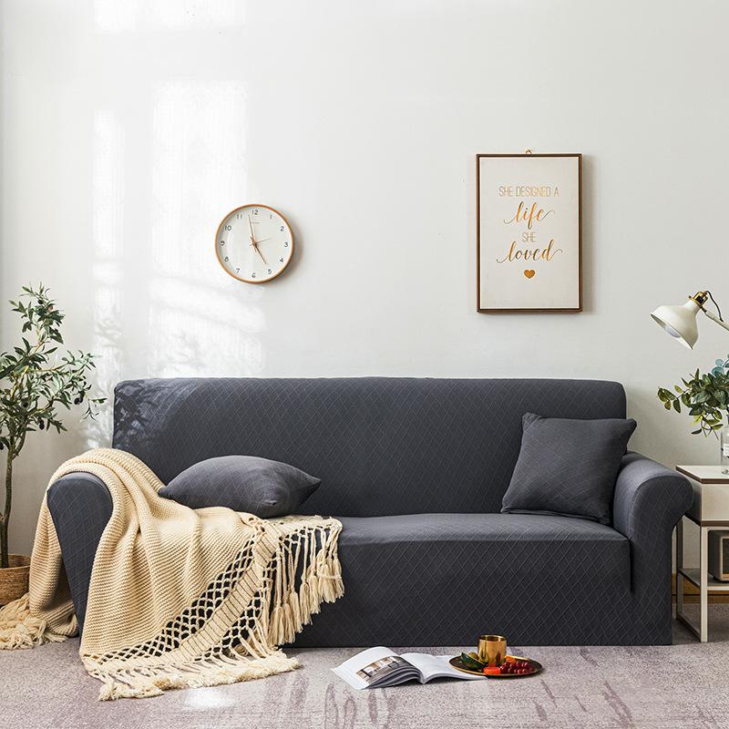 Dicker Jacquard-Sofabezug für Wohnzimmer, elastischer wasserdichter Sofabezug, L-förmiger Ecksofabezug, 1, 2, 3, 4 Sitzer