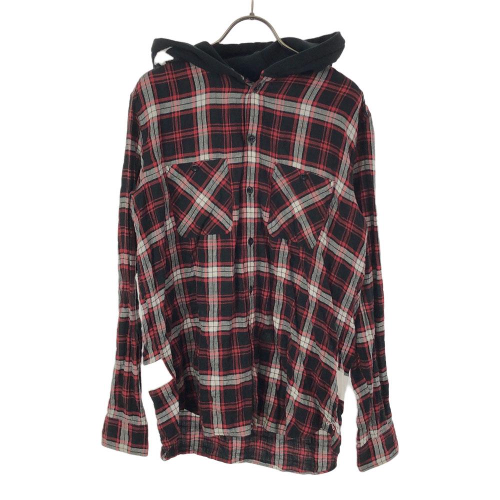 Uniform Experiment Made In Japan Check Long Sleeve Hooded Cotton Shirt 1 Men's Used