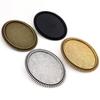 New Fashion  5pcs 30x40mm Inner Size Antique Silver Plated Gold Color Bronze Black Pin Brooch Simple Style Base Setting Pendant