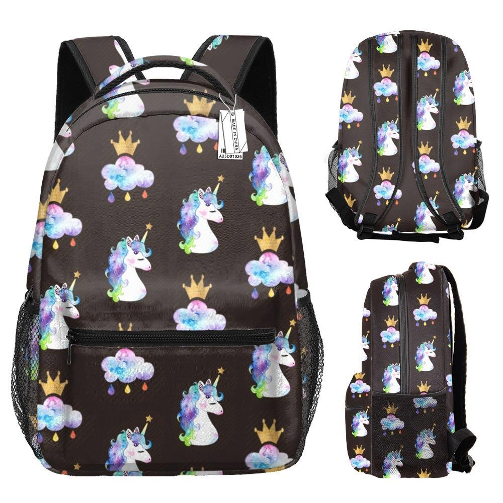 Classic Kpop Youthful School Bags Unisex Cool Unicorn Travel Bags 3D Print Oxford Waterproof Notebook Shoulder Backpacks