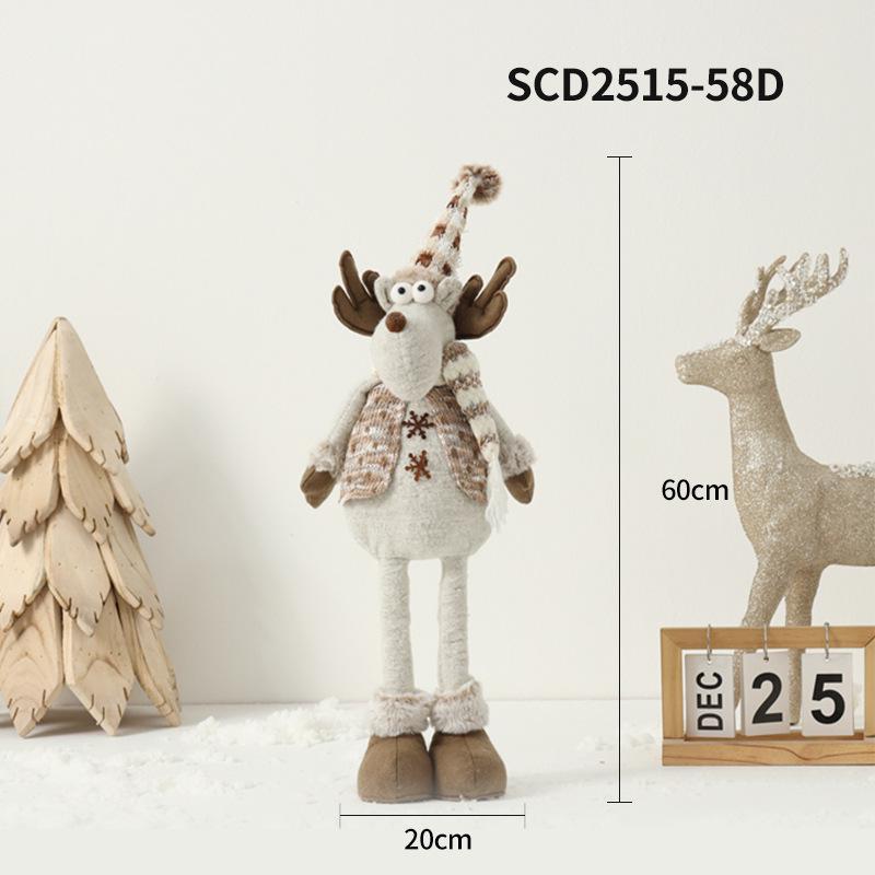 Christmas Snowflake Santa Claus & Reindeer Plush Knitted Doll