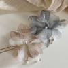 Korean Antique Chiffon Flower Pearl Tassel Hair Stick U-Shaped Hair Clip Temperament Chinese Style Hairpin For Women Headwear
