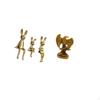 Bunny Family Figurine Statues And Sculpture Decorative Centerpiece for Cabinet Bookshelf Dining Room