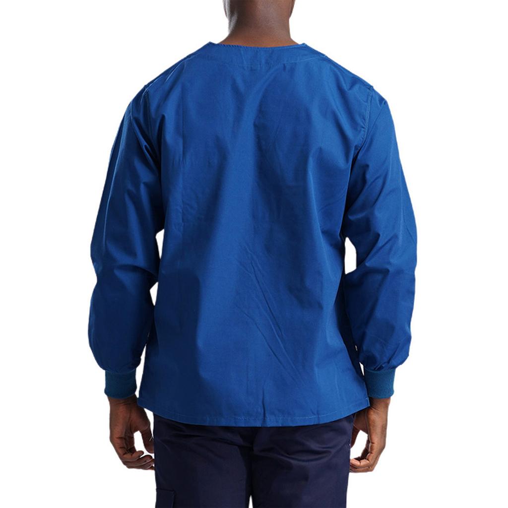 Top da lavoro multi-tasche a maniche lunghe da uomo per settore sanitario, uniforme medica, abbigliamento da lavoro