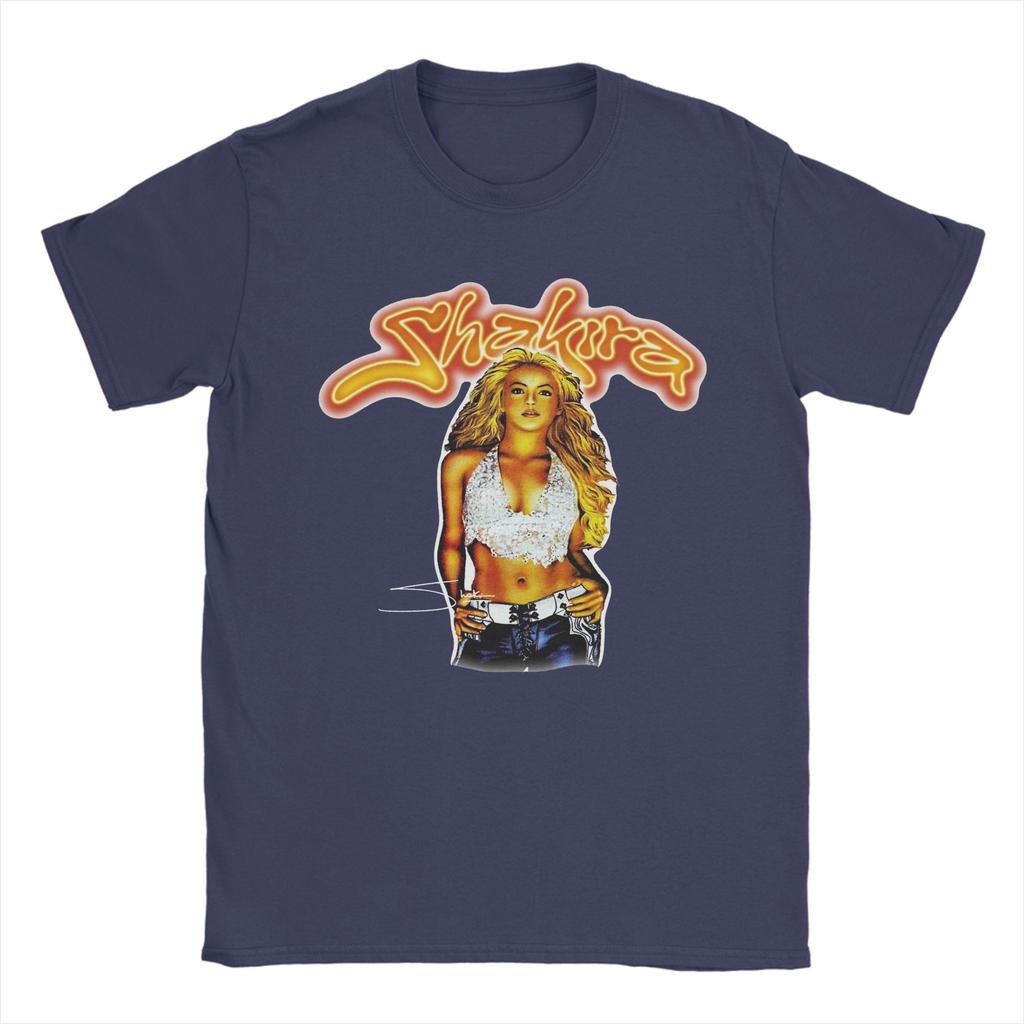 Singer Shakira Men T Shirt Vintage Tees Short Sleeve Crew Neck T-Shirts Cotton Plus Size Tops