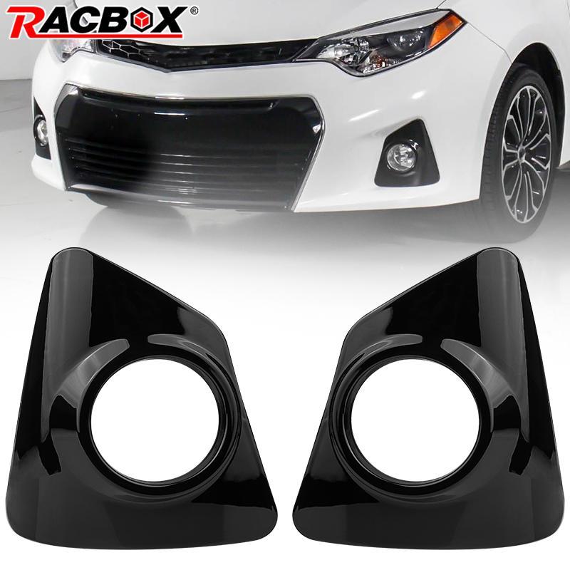 Car Front Left Right Fog Light Lamp Trim Cover Bezel Frame for Toyota Corolla S 2014 2015 2016 Parts Replacement Glossy Black