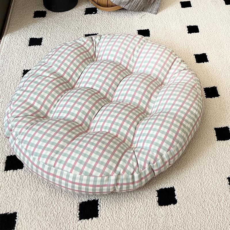 

Household living room lazy round dining chair cushion thickened tatami futon mat floor seat cushion simple striped bay window mat Diameter 55cm