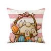 Pink Pillow Case Easter New Pillow Hand-painted Printed Linen Sofa Pillow Spring Decorative Pillow