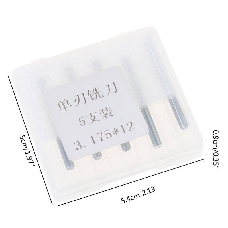 Ball Nose End Mill 5 Pcs Straight Electric Milling Cutters Router Bit Carbide End Spiral Milling Cutter for Woodworking