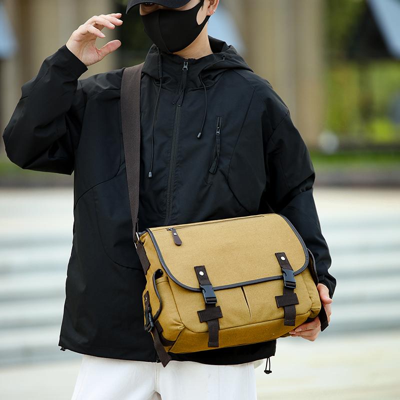 Klasická pánská taška přes rameno Pánská nová plátěná taška messenger Outdoorová volnočasová cestovní taška s více kapsami Kabelky Pánská značková taška