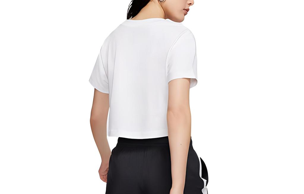 Nike Crop Tops Women's White Crew Neck Moderate DB3873-100