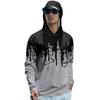 Men's Lapel Printed Single Breasted Pocket Long Sleeve Casual Sports T-Shirt