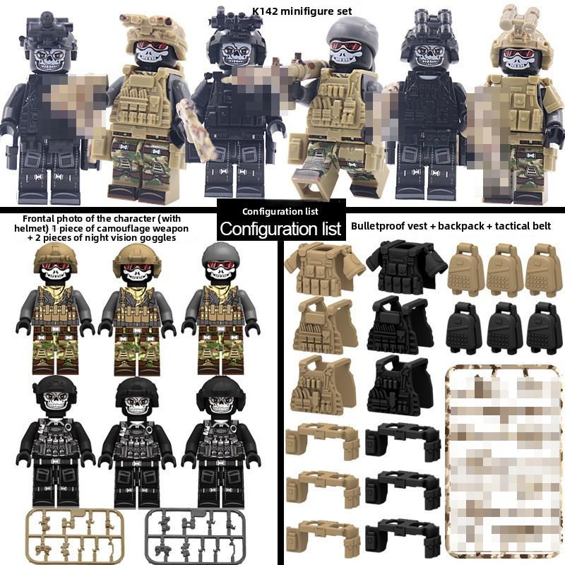 Ghost Weapons Military Specia Force Soldier Swat Tactical Toys Parts