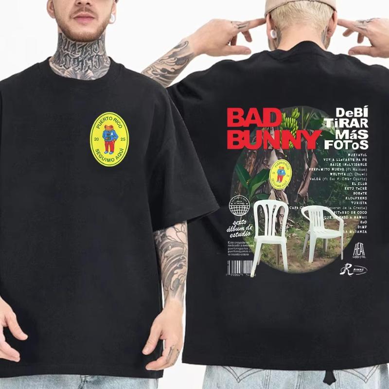Unisexs And Unisexs Hiphop Tshirts Street Wear Rapper Bad Bunny Album Cover Tshirt Debi Tirar Mas Fotos Dtmf 2026 Tour Tshirt