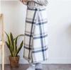 New Fall/Winter Blue Check Shoulder Wrap: Multifunctional, Extra Thick, Warm Shawl, Blanket, and Nap Cape.
