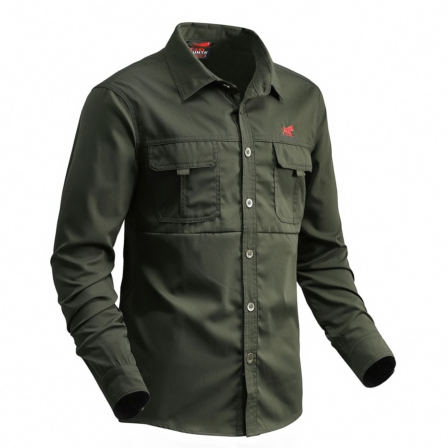 Весна и осень мужская повседневная рубашка с длинным рукавом для отдыха на природе — фото 5