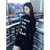 Vintage Print Graphic Tops Black Skinny Letter T Shirt Women Y2k American Retro 90s Crop Tops Streetwear Fashion Tees