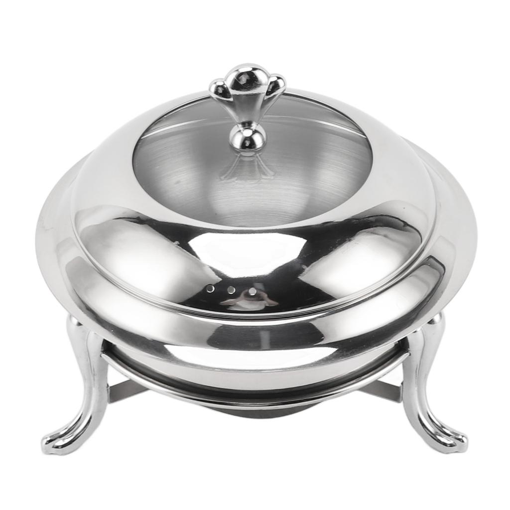 Chafing Dish Buffet Set Round Buffet Warmer with Lid Stainless Steel Fuel Heating Portable Catering