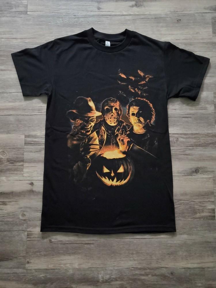 NEW HALLOWEEN FREDDY MYERS JASON PUMPKIN T SHIRT Unisex T-Shirt S