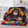 Monkey Gamer Adventure Blanket Flannel Blanket for bed, sofa, Camping, Hiking, Picnic Essentials, gift for family Fan gifts