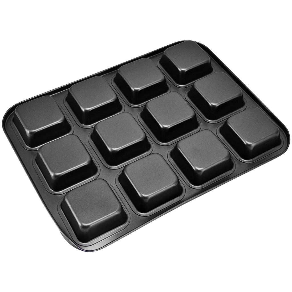 Mini Kastenform Backformen 12 Mulden Brownie Backform Kohlenstoffstahl Muffin Backgeschirr Cupcake Brot