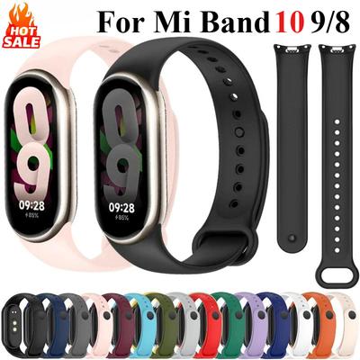 Offizielles Silikonarmband für Xiaomi Mi Band 10 9 8 Sport Metallknopf Armband Armband für Miband 9 8 Ersatz Zubehör Gürtel