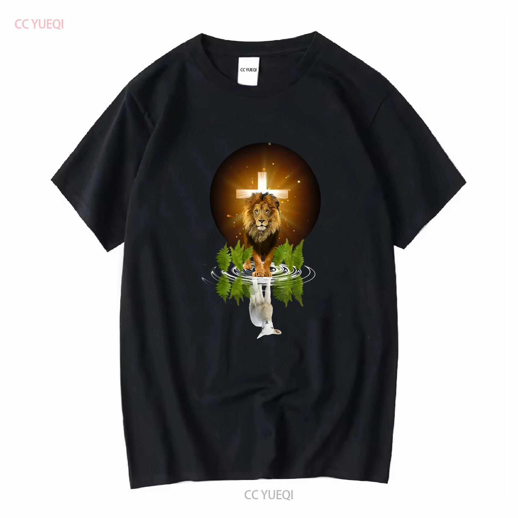 

Lion Of Judah Jesus Lord God Believer Christians Faith Bible Cross T Shirt S 5XL long sleeves vintage Washed graphic homme 4XL