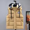 Mens Thickened Warm Casual Sleeveless Cotton Padded Vest Winter Autumn Fashion Outerwear