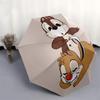 Chip und Dale Motiv Automatischer Öffnungs- und Schließschirm, Helle Farbe 8-Speichen Tragbarer Schirm, Geeignet für Männer und Frauen, Ein Perfektes Geschenk für Chri
