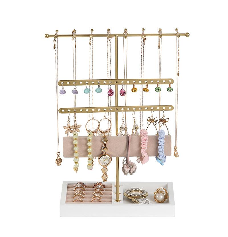 

Оригинальный дизайн, стойка для хранения золотых ювелирных изделий, колец и сережек, стойка для часов, браслетов, ювелирных изделий, ожерелий, ювелирных изделий 31x25x12.5cm золотой