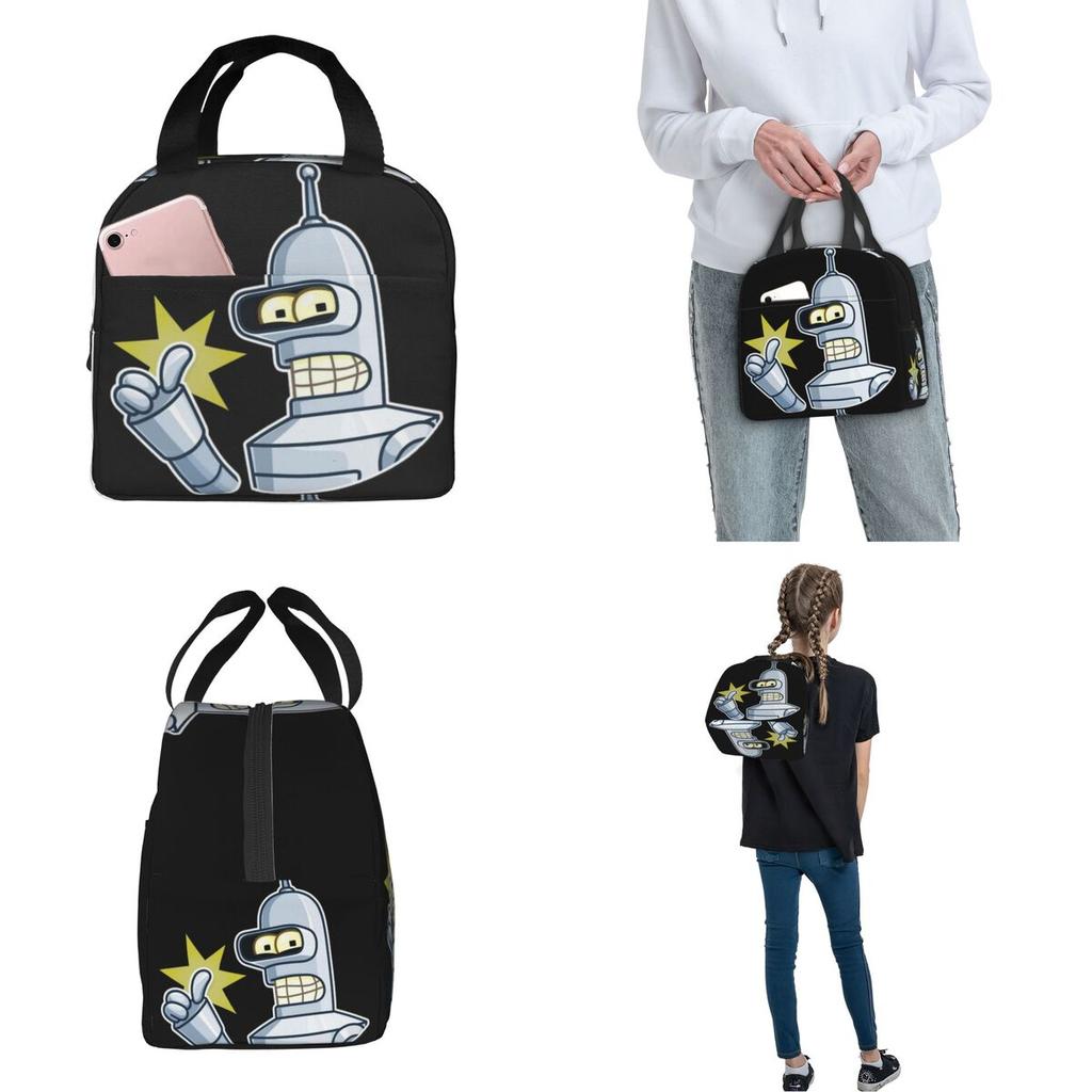 Futuramas Cartoon Comic Merch Isolierte Lunchtasche für Reisen Lebensmittelbehälter Tragbarer Thermokühler Bento-Box