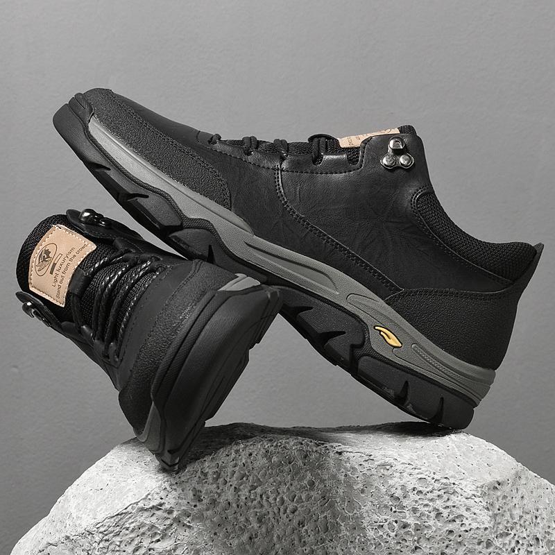 Fashion Luxury Brand Genuine Leather Mens Ankle Boots High Quality Outdoor Sneakers Fashion Treking Footwear Non-Slip Man Hiking Shoes