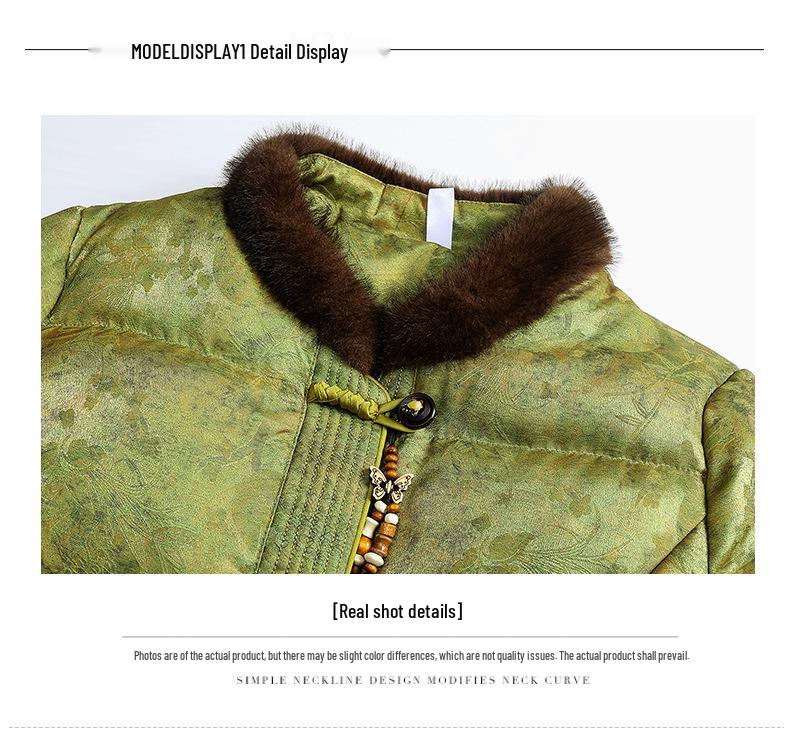 Stylish Red Down Jacket for Middle-Aged and Elderly Women - Thickened Winter Coat