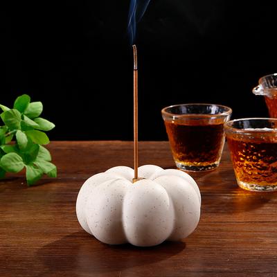 Creative Ceramic Pumpkin Incense Burner 4-hole Brass Incense Holder for Incense Stick Buddhism Supplies Home Decor