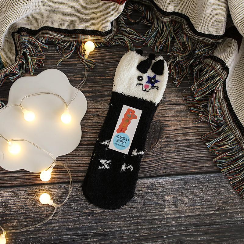 Șosete Drăguțe Desen Animat Femei Toamnă Iarnă Groase Calde de Podea Dormit Șosete Coral Velvet Termice Lolita Kawaii Șosete Cadouri de Crăciun