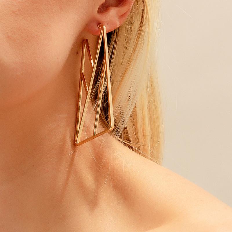 Trendy Geometric Alloy Earrings For Women Fashionable Street Style Jewelry