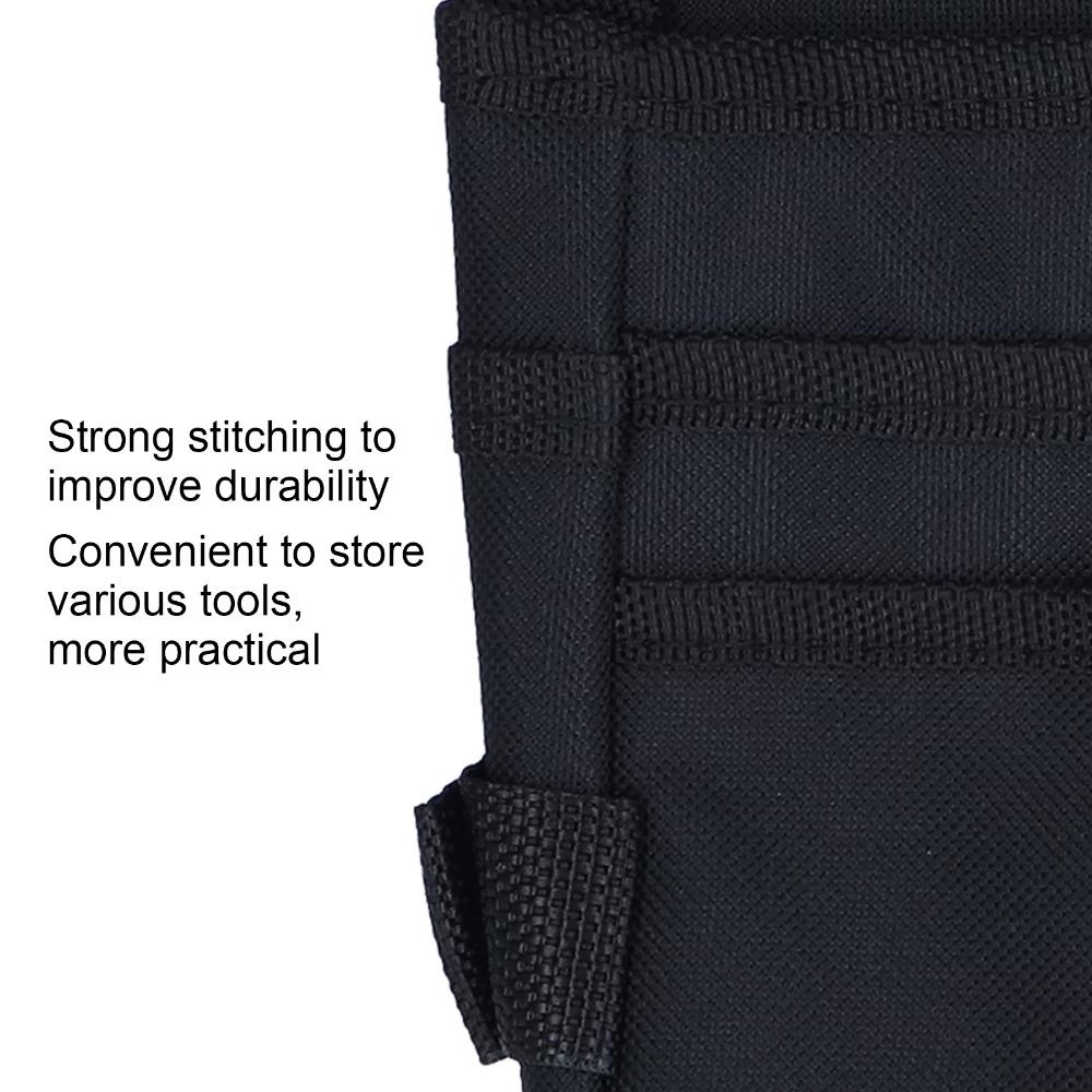 Multi Functional 600D Oxford Cloth Tool Waist Bag Multiple Pockets Black Tool Pouch Tool Storage Bag Carpenters Work