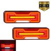 2Pcs 12V 24V LED Combination Rear Tail Light Turn Signal Brake Reverse Flowing Lamp Waterproof Trailer Truck Tractor Caravan